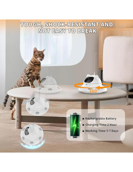 Juguete láser interactivo para gatos 3 en 1 - Recargable USB