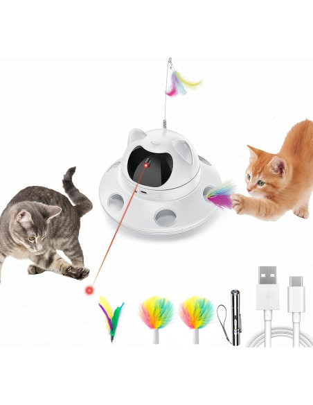 Juguete láser interactivo para gatos 3 en 1 - Recargable USB