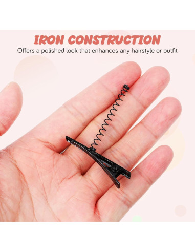 100 Clips de Pelo Cocodrilo Abaodam con Resorte 4cm para DIY