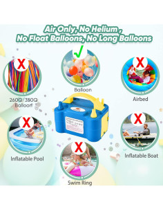 Bomba de globo eléctrica NuLink portátil con boquilla dual 2