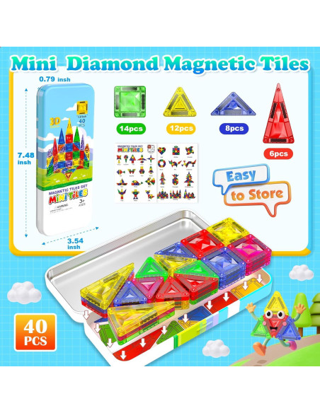 Mini Azulejos Magnéticos Magneverse 40 PCS Juguete Educativo