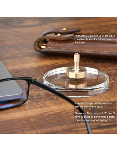 Peonza DjuiinoStar Mediana con Base de Vidrio 8 Minutos