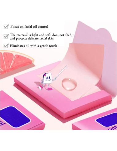 Hojas Absorbentes de Aceite Aaiffey Rosa 50 Hojas Piel Grasa