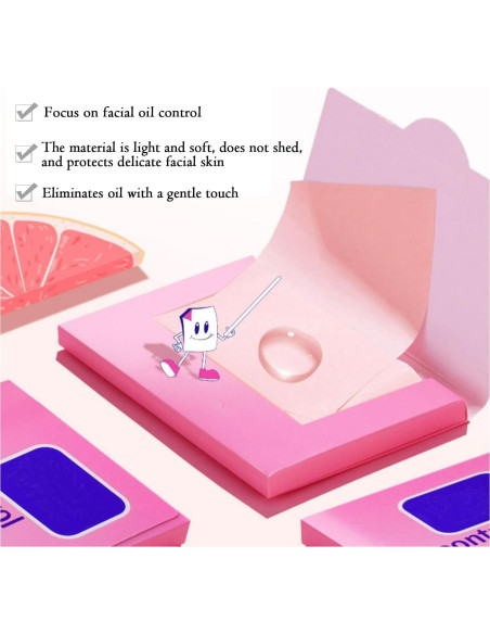 Hojas Absorbentes de Aceite Aaiffey Rosa 50 Hojas Piel Grasa