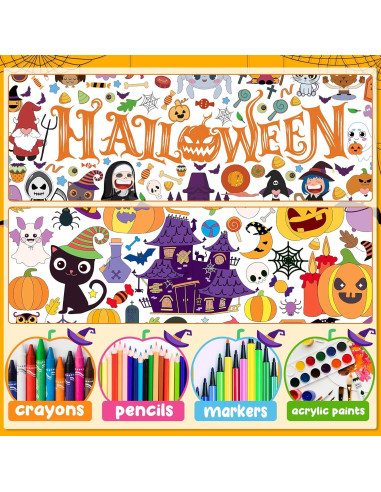 Paquete de 2 Pósters Gigantes para Colorear Halloween Rossorha 110x80cm