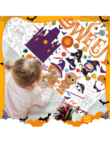 Paquete de 2 Pósters Gigantes para Colorear Halloween Rossorha 110x80cm