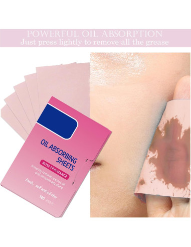Hojas Absorbentes de Aceite Aaiffey Rosa 50 Hojas Piel Grasa