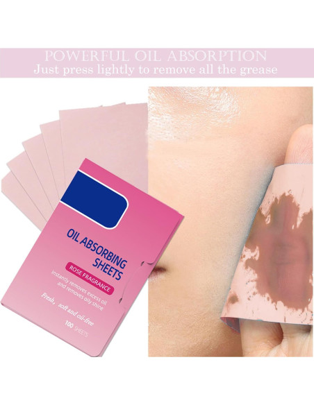 Hojas Absorbentes de Aceite Aaiffey Rosa 50 Hojas Piel Grasa