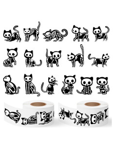 Calcomanías de Gato Esqueleto de Halloween CNhoqc - 1000 Piezas