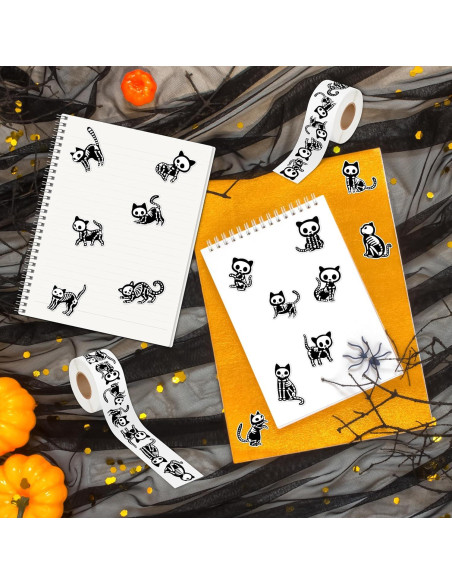 Calcomanías de Gato Esqueleto de Halloween CNhoqc - 1000 Piezas