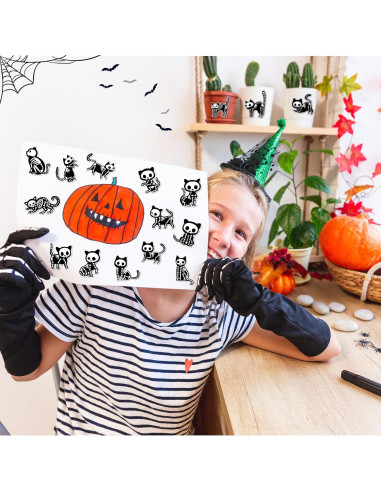 Calcomanías de Gato Esqueleto de Halloween CNhoqc - 1000 Piezas