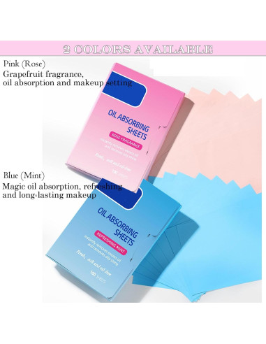 Hojas Absorbentes de Aceite Aaiffey Rosa 50 Hojas Piel Grasa