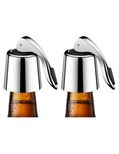 Juego de 2 Tapones de Vino LU CARTREF Acero Inoxidable