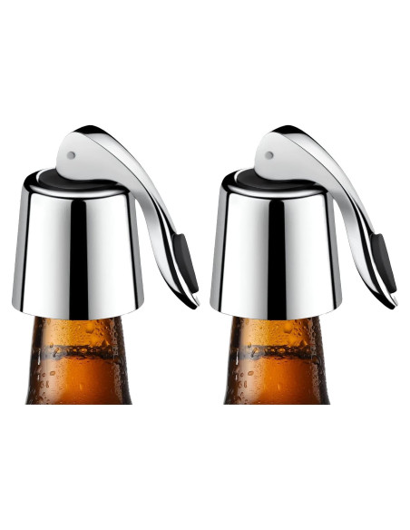 Juego de 2 Tapones de Vino LU CARTREF Acero Inoxidable