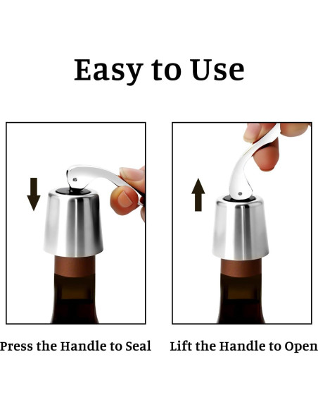 Juego de 2 Tapones de Vino LU CARTREF Acero Inoxidable