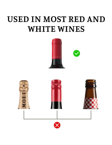 Juego de 2 Tapones de Vino LU CARTREF Acero Inoxidable