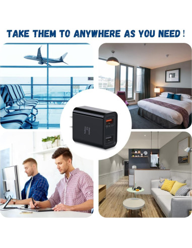Cargador de Pared USB Dual Costyle 30W 2 Puertos Carga Rápida