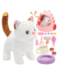 Juguete Gato Electrónico Interactivo de Peluche deAO Rosa