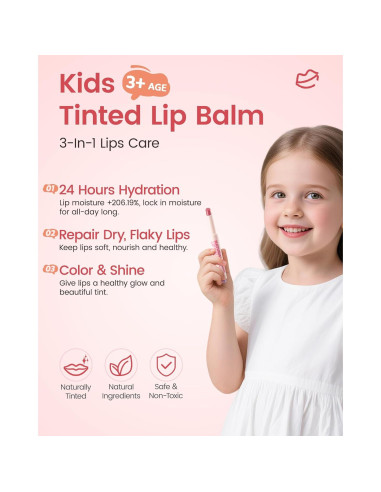 Bálsamo Labial Tinte RUNBEN para Niños 2g - Hidratación 24H