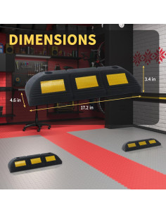 Parada de Ruedas de Goma Vacallity 4 Pcs 7.62 cm Alta Visibilidad 2