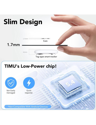 Rastreador Bluetooth TIMU Air Tracker Negro Carga Inalámbrica