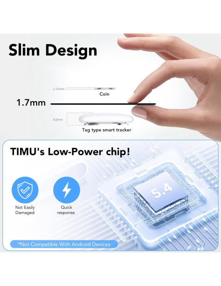 Rastreador Bluetooth TIMU Air Tracker Negro Carga Inalámbrica