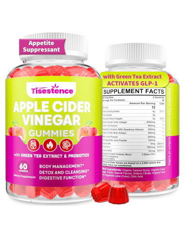 Gominolas de Vinagre de Sidra de Manzana Tisestence 60 Unidades