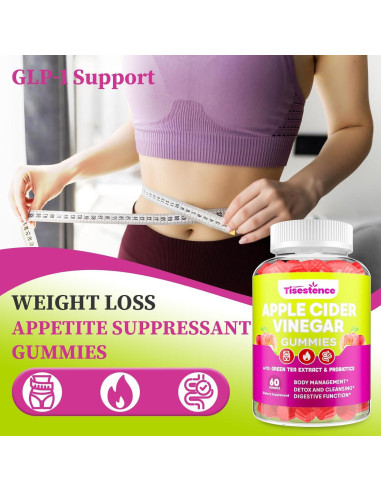 Gominolas de Vinagre de Sidra de Manzana Tisestence 60 Unidades