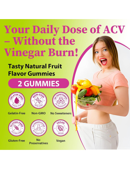 Gominolas de Vinagre de Sidra de Manzana Tisestence 60 Unidades