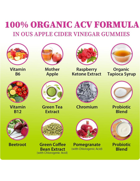 Gominolas de Vinagre de Sidra de Manzana Tisestence 60 Unidades