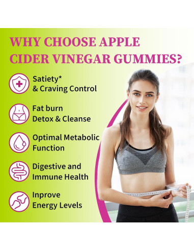 Gominolas de Vinagre de Sidra de Manzana Tisestence 60 Unidades