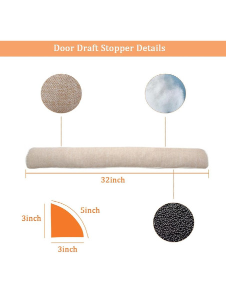 Tapón de Corrientes para Puerta Wohomzy 83 cm Beige Aislante