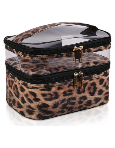 Bolsa de Cosméticos Impermeable Imerelez Leopardo 22x16.5x15cm
