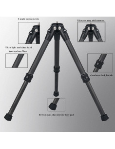 Trípode Mini de Escritorio Qishang de Fibra de Carbono para Cámaras 2