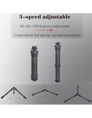 Trípode Mini de Escritorio Qishang de Fibra de Carbono para Cámaras