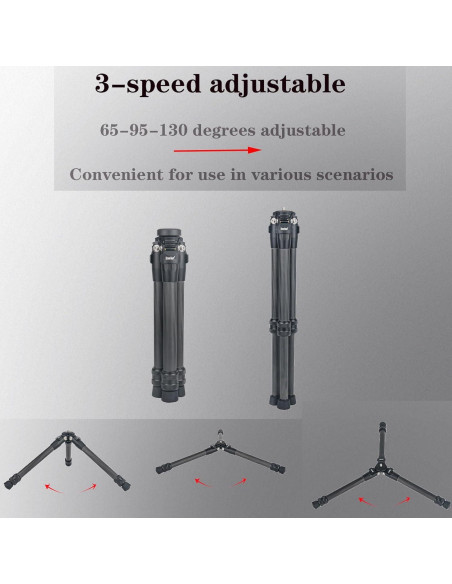 Trípode Mini de Escritorio Qishang de Fibra de Carbono para Cámaras