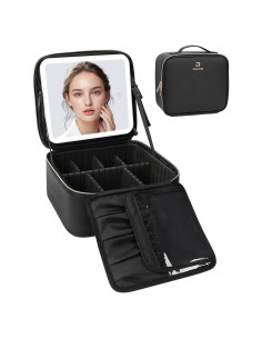 Bolsa de Maquillaje Relavel con Espejo Iluminado Negro