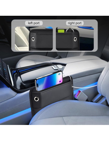 Organizador Lateral de Asiento de Coche INTMOOD Cuero Marrón