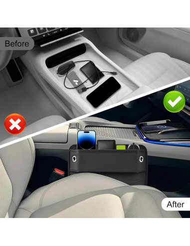 Organizador Lateral de Asiento de Coche INTMOOD Cuero Marrón