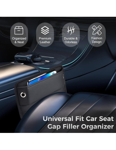 Organizador Lateral de Asiento de Coche INTMOOD Cuero Marrón