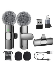 Micrófono Lavalier Inalámbrico PoP voz USB C para iPhone y Android
