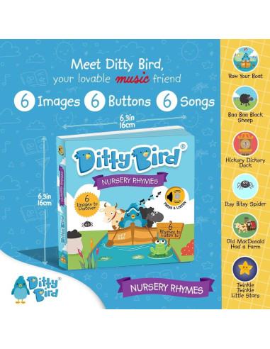 Libro Musical Interactivo Ditty Bird Rimas Infantiles 16cm