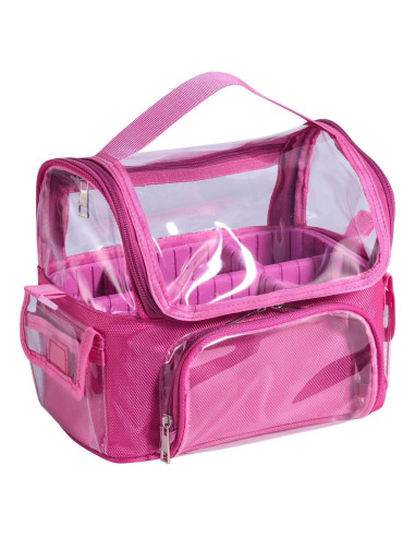 Bolsa de Maquillaje BS-MALL Rosa Fucsia Organizador PVC