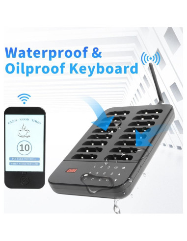 Sistema de Llamada Inalámbrico AGJ 16 Pagers para Restaurantes