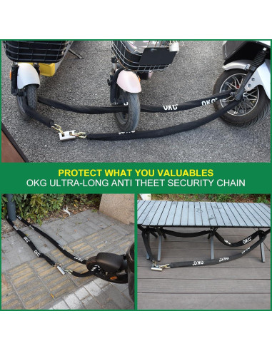 Cadena de Seguridad OKG Maximum 3,05m x 9mm Acero Antirrobo