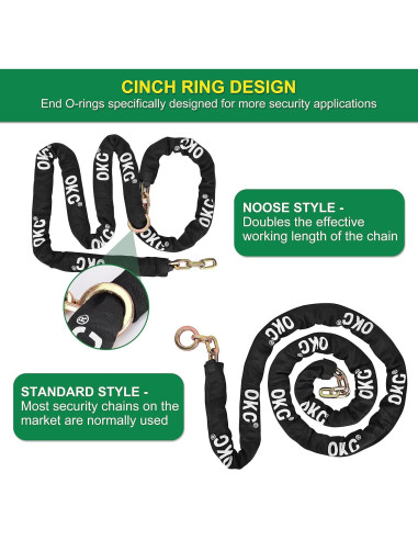 Cadena de Seguridad OKG Maximum 3,05m x 9mm Acero Antirrobo