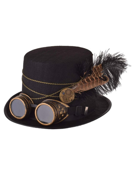 Sombrero de Copa Steampunk GRACEART con Gafas Removibles