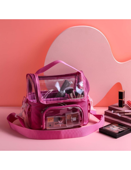 Bolsa de Maquillaje BS-MALL Rosa Fucsia Organizador PVC Bolsa de Maquillaje BS-MALL Rosa Fucsia Organizador PVC