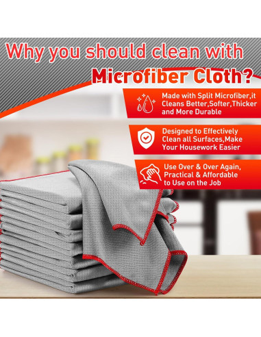 Paquete de 24 Paños de Microfibra Maxcheck 40x40 cm Gris