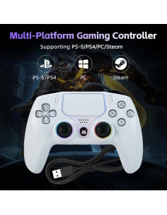 Controlador con cable DOYO para PS5/PC - Doble vibración, Turbo 2